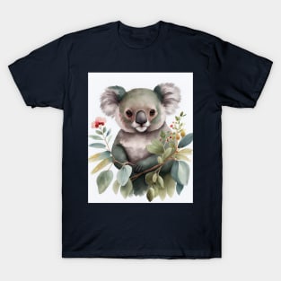 Adorable Watercolor Koala - Unique Wildlife Art by Abart by AlexST T-Shirt